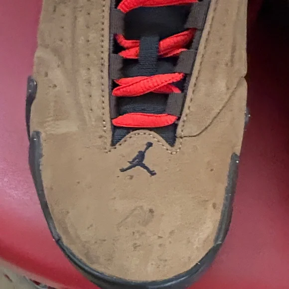 Jordan  14 Men's Brown and Red Sneakers size 8 - Picture 6 of 15